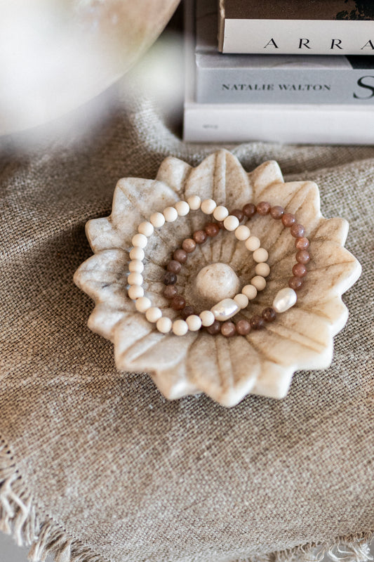 Agate Bead & Single Pearl Bracelet | Limited Edition