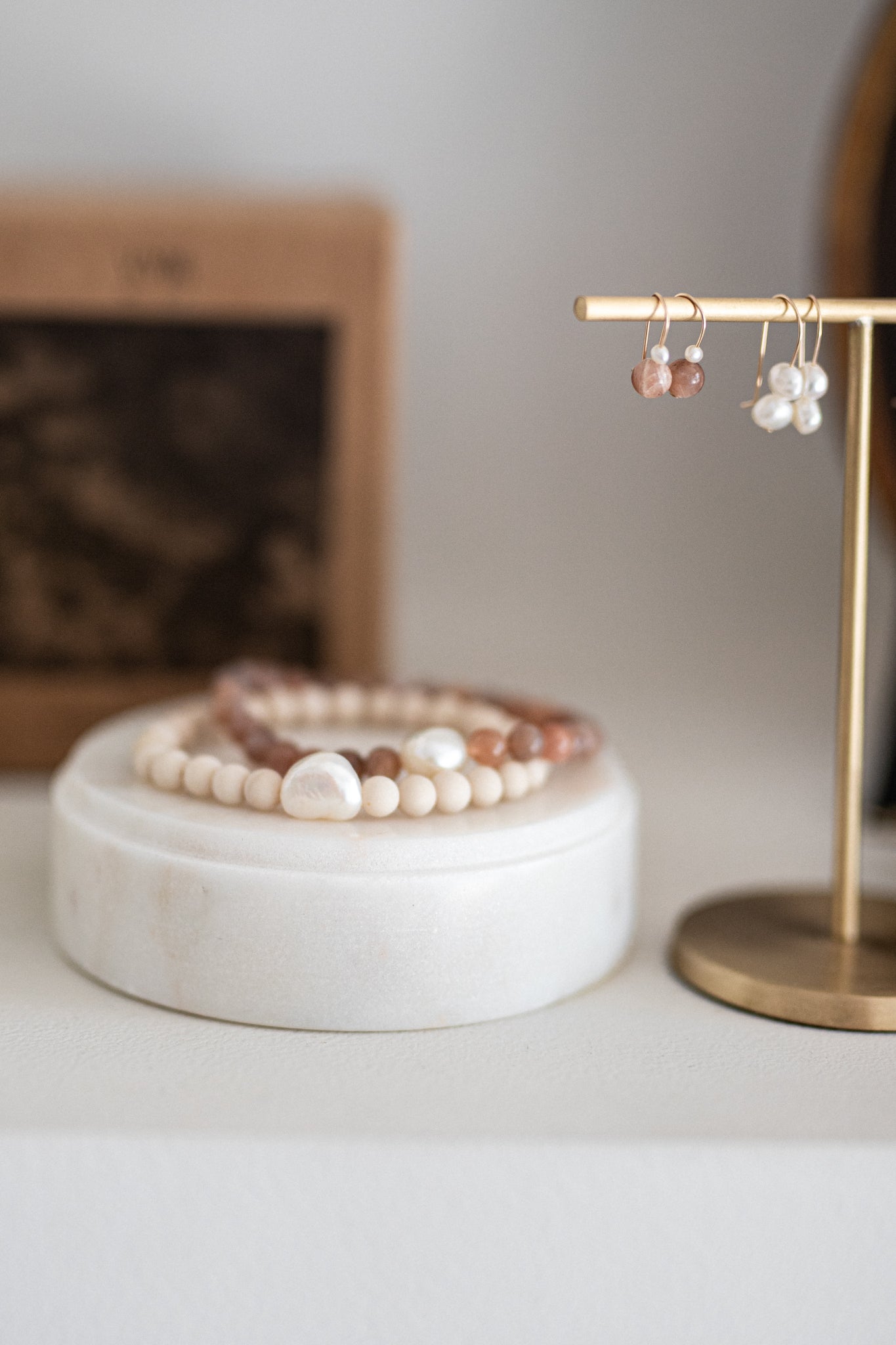 Limited Edition Pearl & Agate Earrings