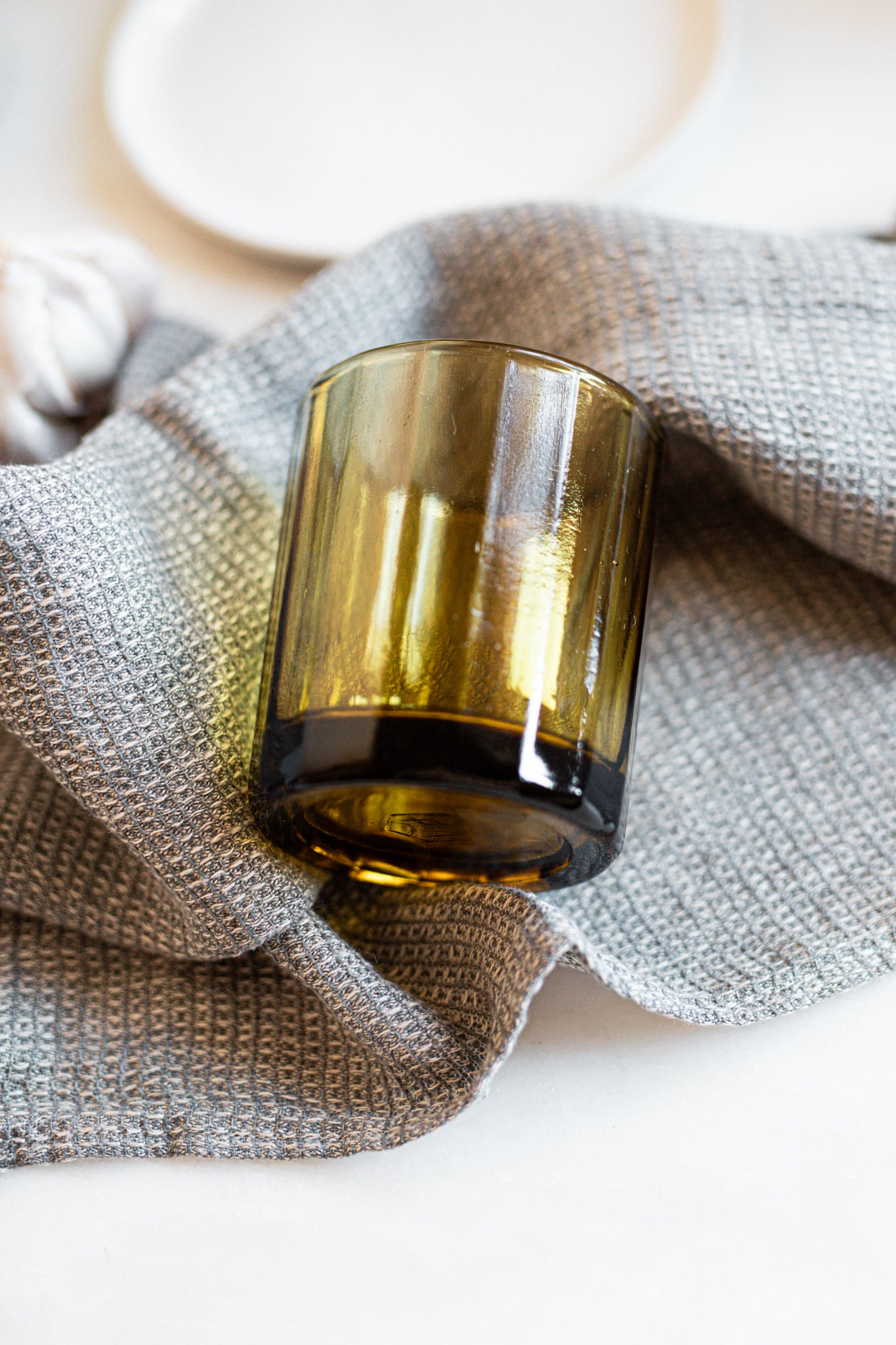 Hand Blown Glass Tumbler in Amber