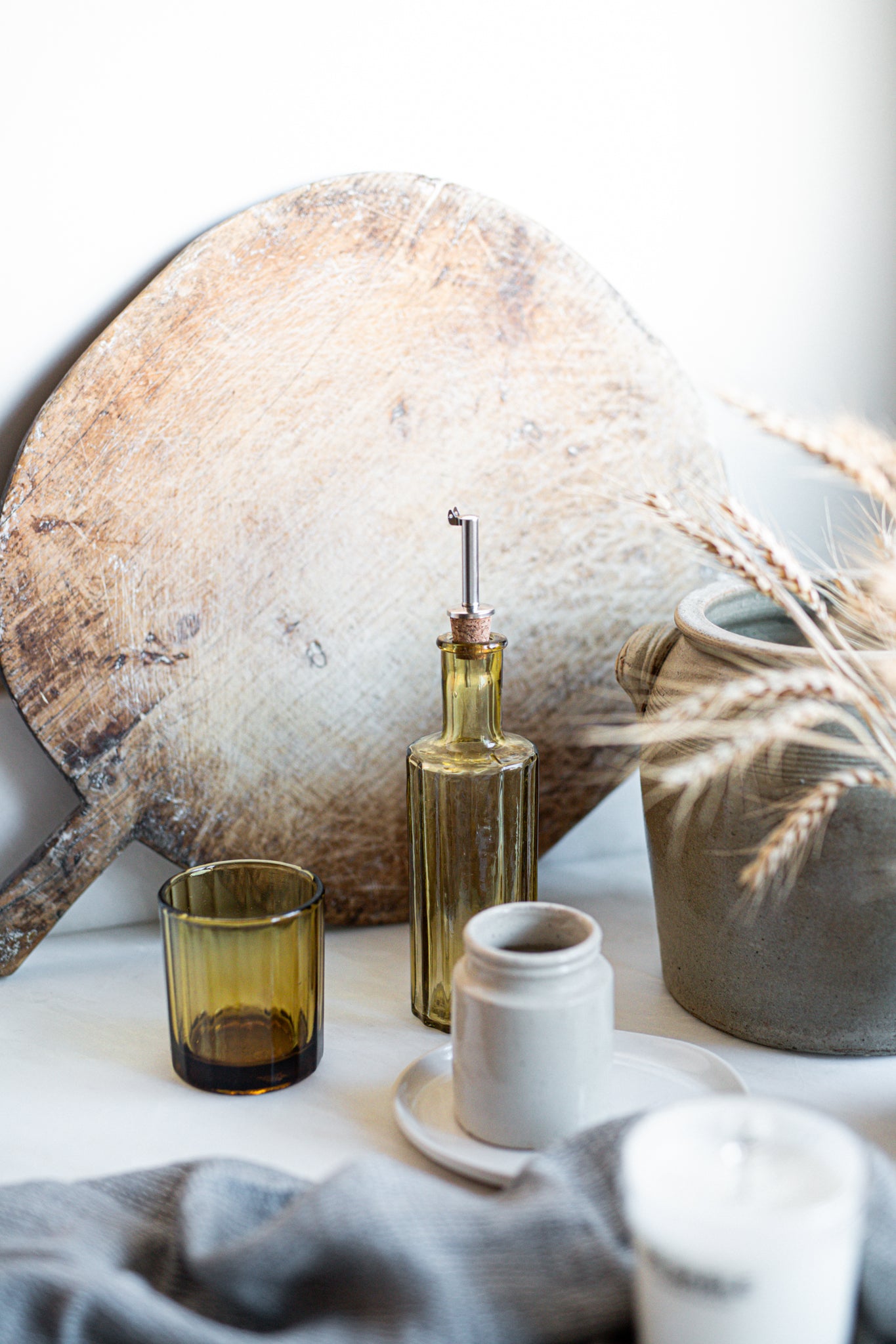 Hand Blown Glass Tumbler in Amber