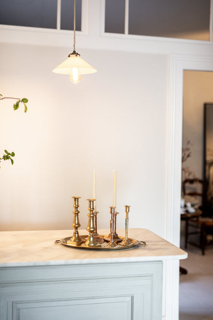 Antique Brass Tall Candlestick | Set of 2