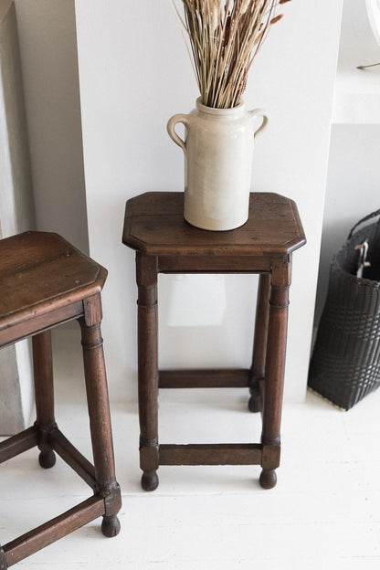 Stunning 18th century Antique French Oak Joint Stools in Dark Oak