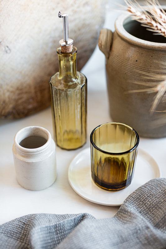 Hand Blown Glass Oil Bottle