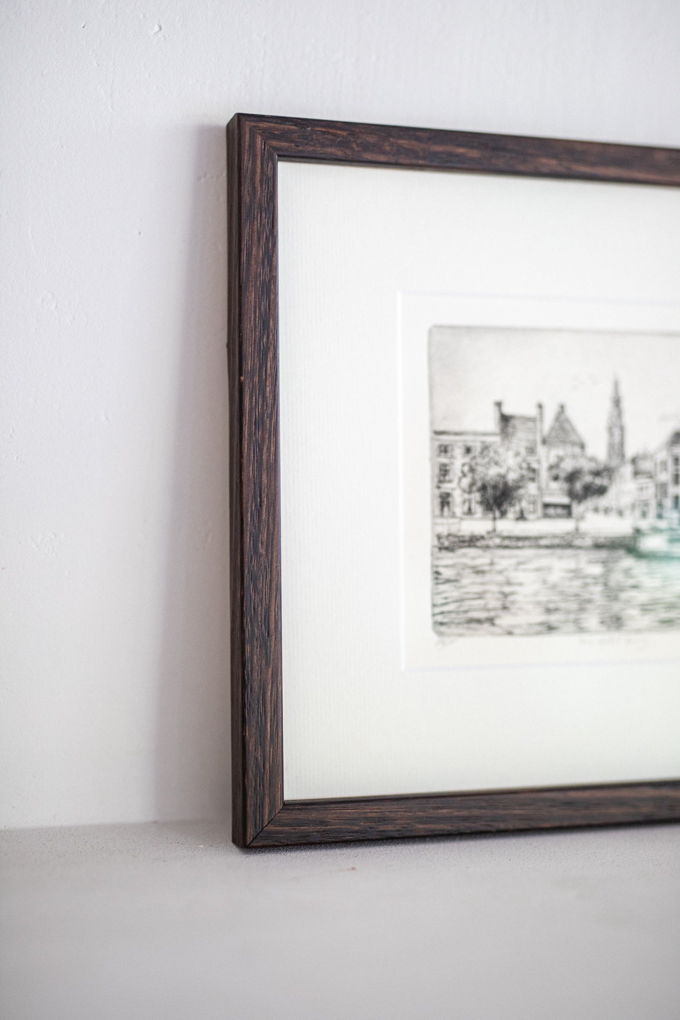 An Original Etching of a Dutch city in Dark Oak | N. 1
