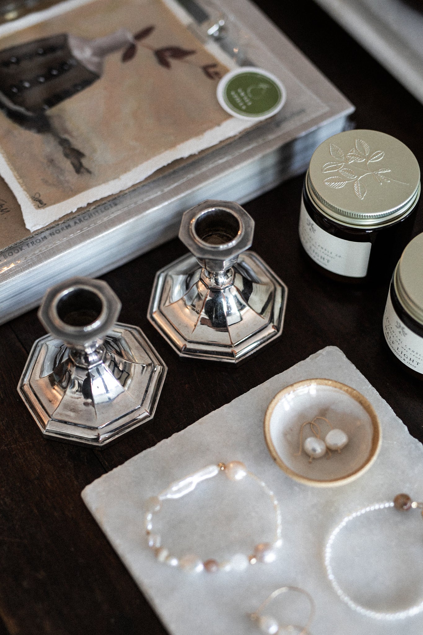 Antique French Silver Candlestick Holder | Set of 2