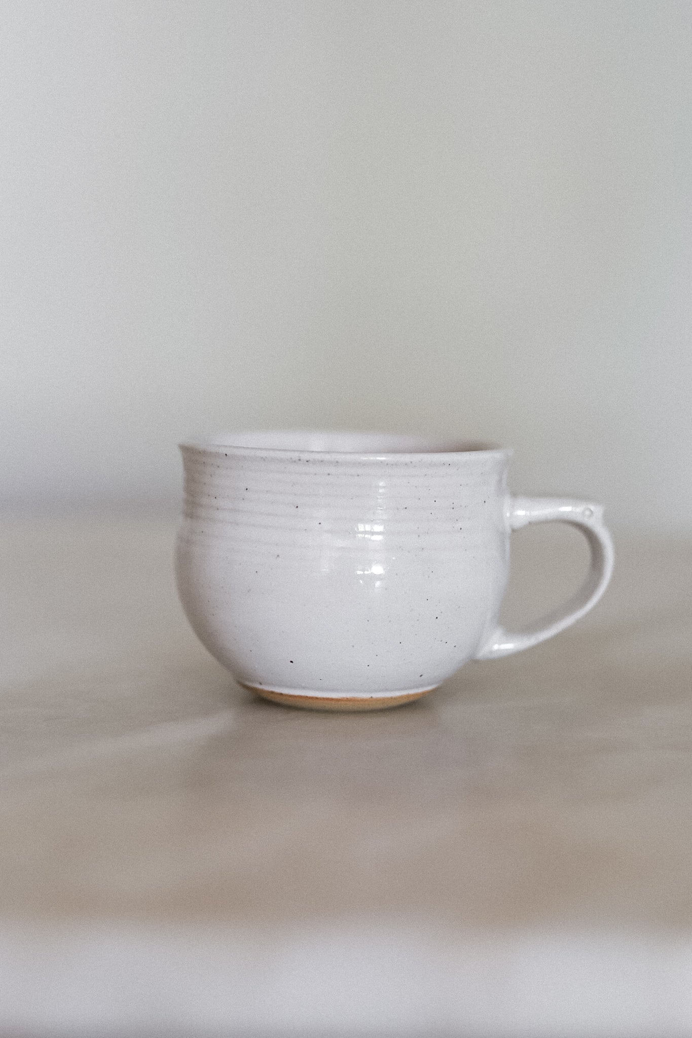 NEW Pottery Tea Cup in Snow White