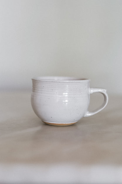 NEW Pottery Tea Cup in Snow White