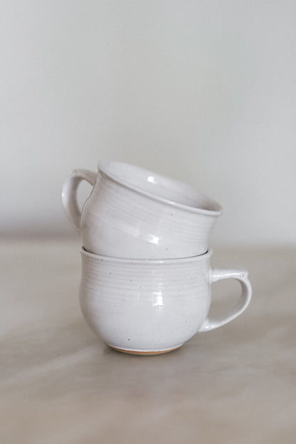 NEW Pottery Tea Cup in Snow White