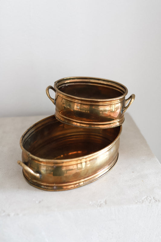 A Stunning Pair of Antique Brass Pans