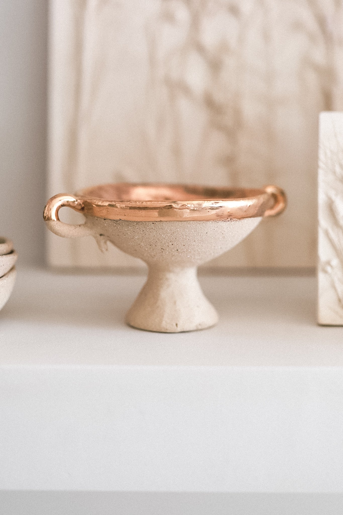 The Cream & Gold Pedestal Dish |  special edition