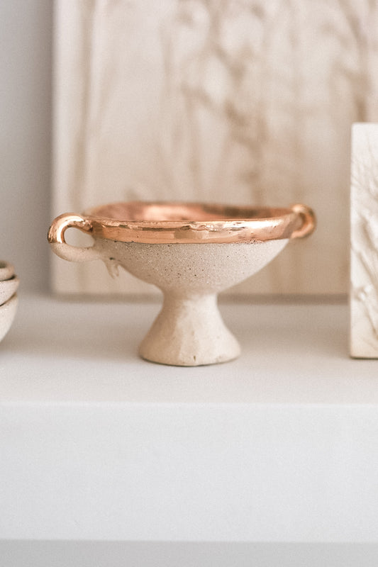 The Cream & Gold Pedestal Dish |  special edition