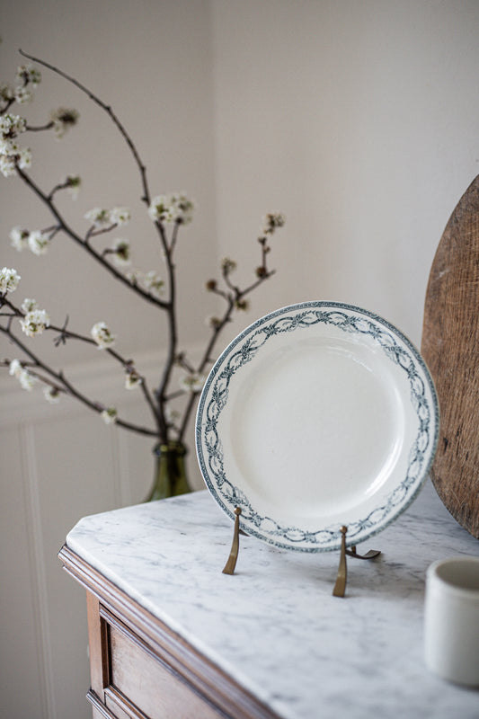 Antique French Dinner Plates | Ribbons & Roses