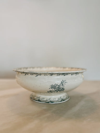 Antique French Ceramic Salad Bowl