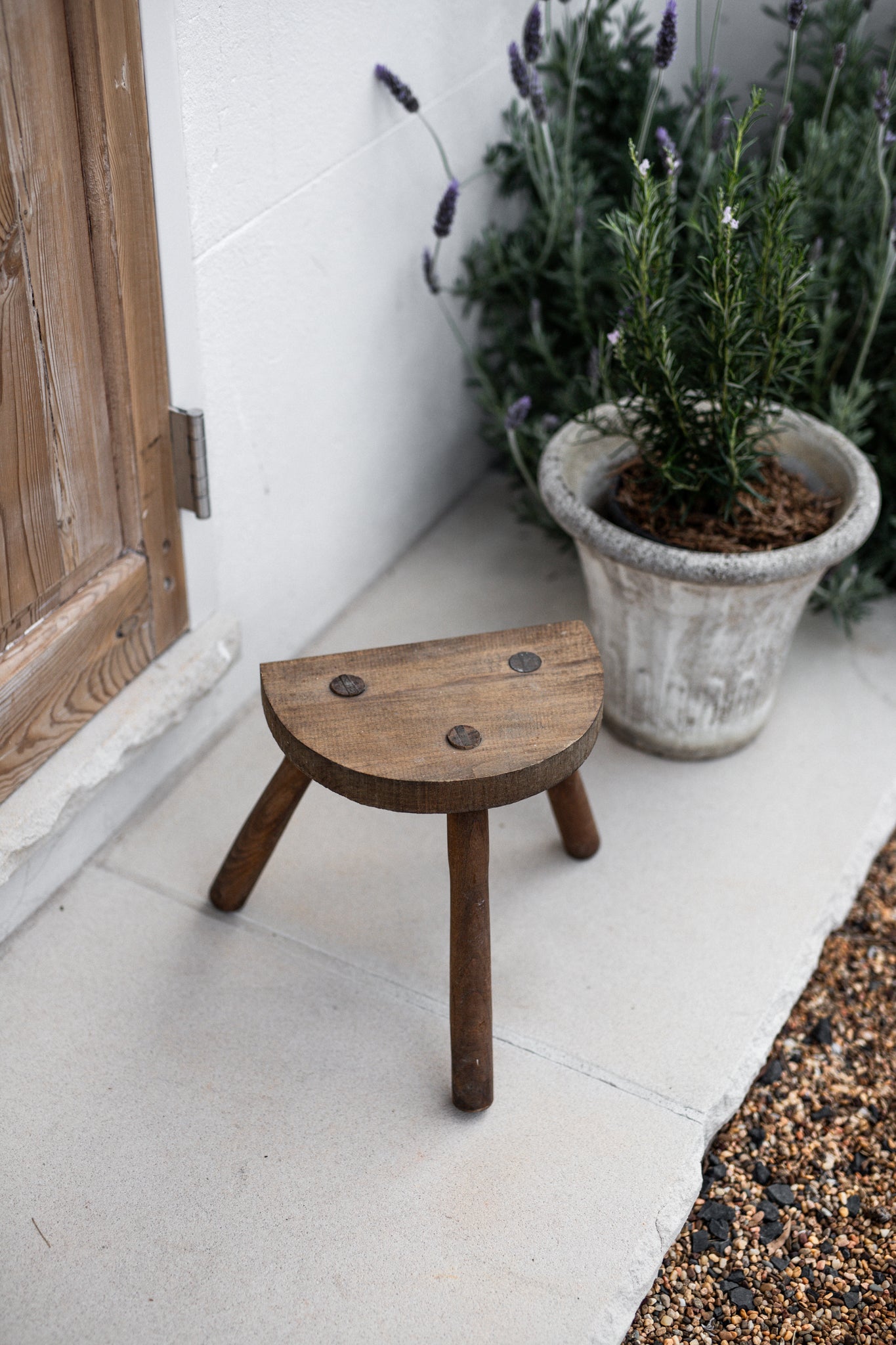 Antique French Rustic Milking Stool
