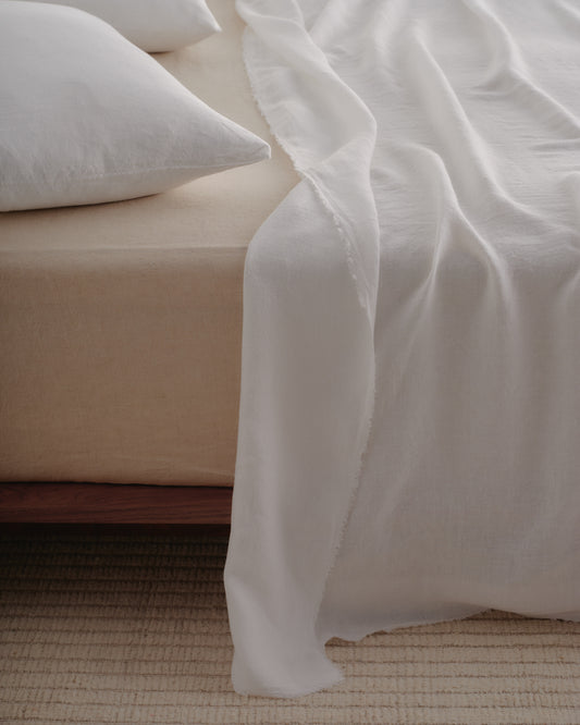 Linen Flat Sheet in QK | 'Aryton'