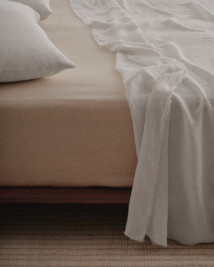 Linen Flat Sheet Q/K size | 'Petra'