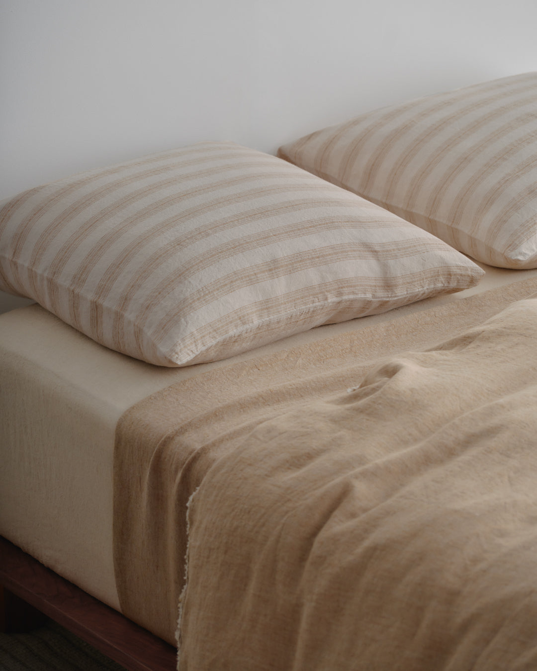 Stripe Linen Pillowcase x Euro | Brun/Sable