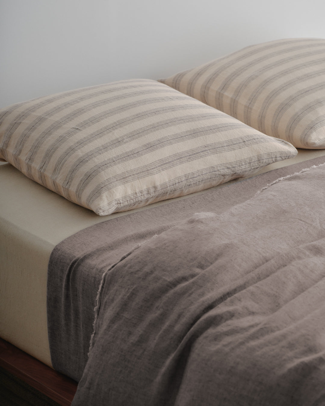 Stripe Linen Pillowcase x Euro | Roy/Sable