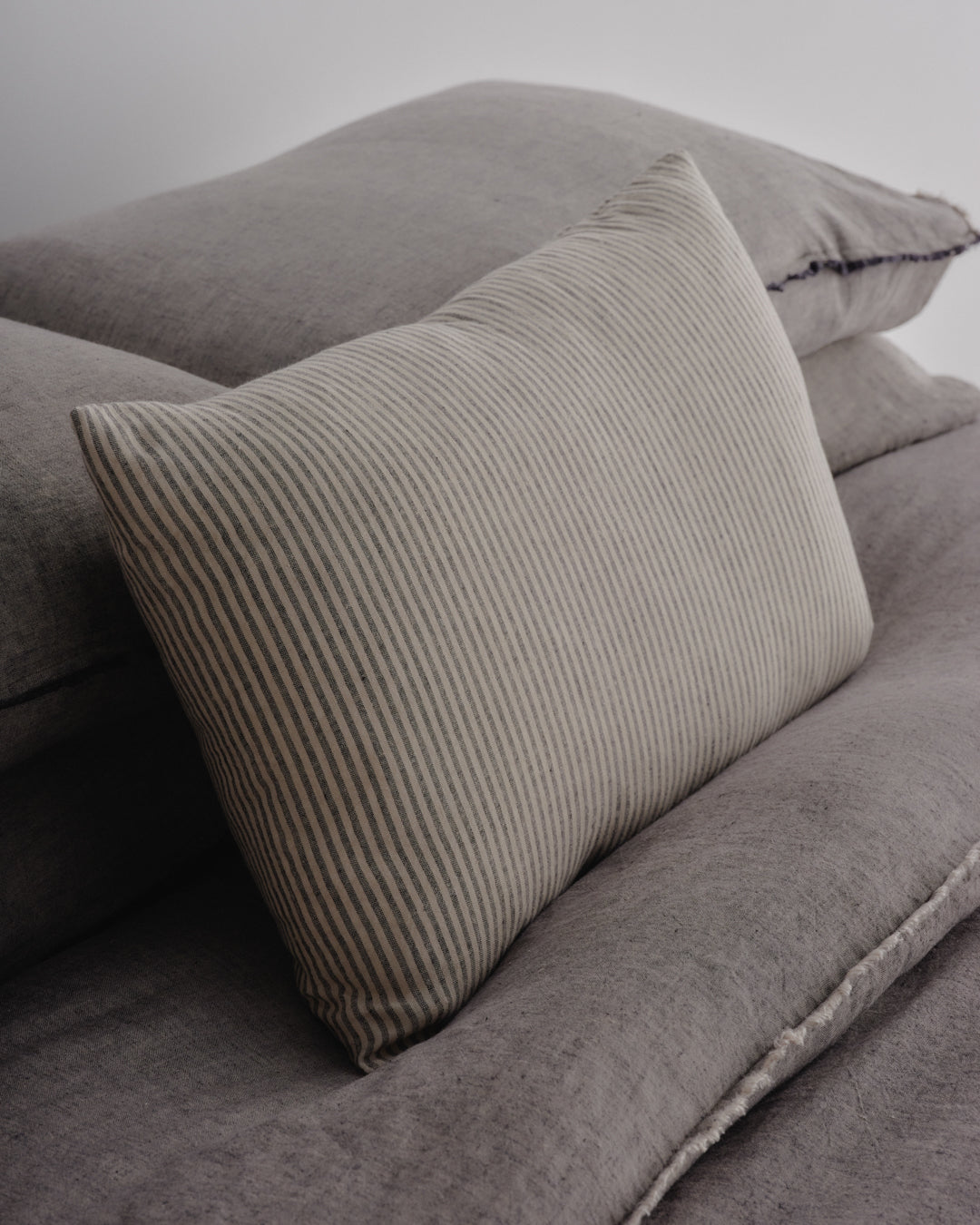 Stripe Linen Cushion Cover 40x60 | Sable/Nox