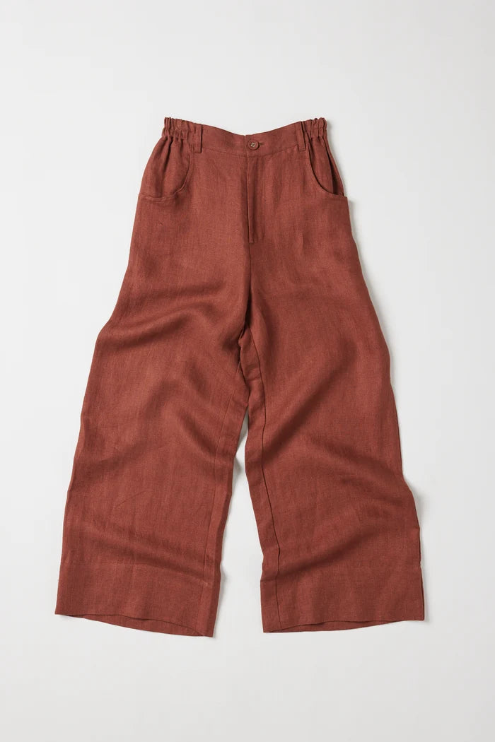 The Bowie Wide leg Pant | Brick