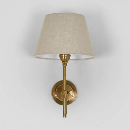 Brass Wall Sconce Lamp with Linen Shade