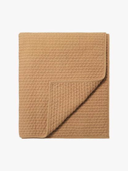Pure Cotton Quilt Coverlet in Brûlée Caramel | double size