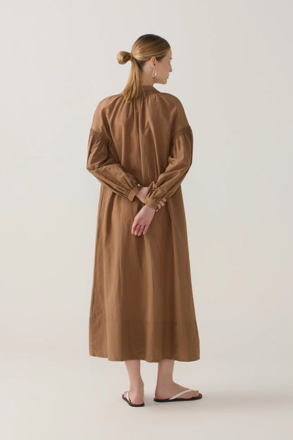 Leilani Dress | Chestnut Cotton Silk
