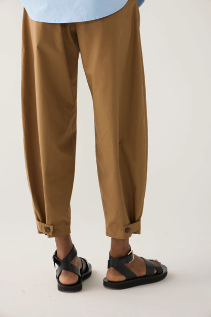 Edith Pant in Cocoa Cotton Tencel