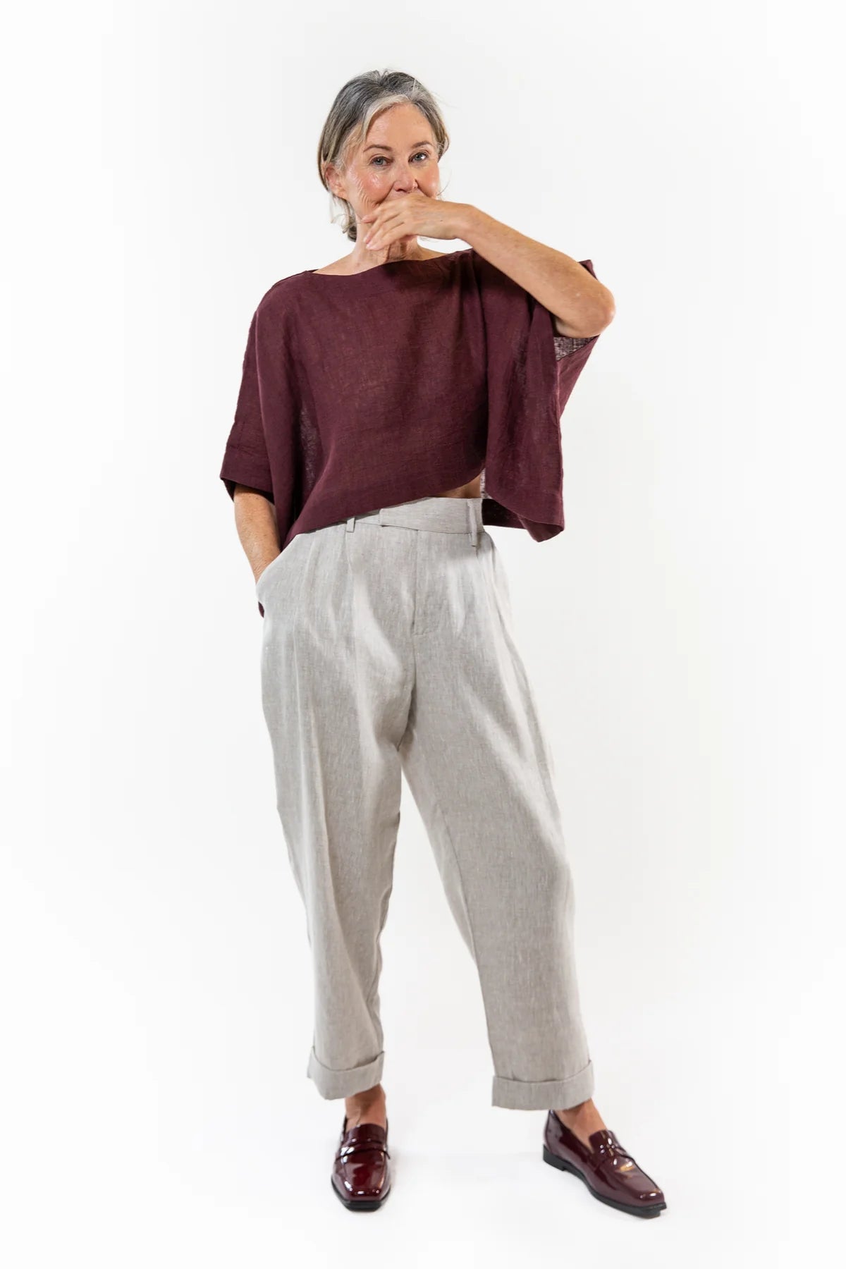 The Charlie Pant in Natural Linen