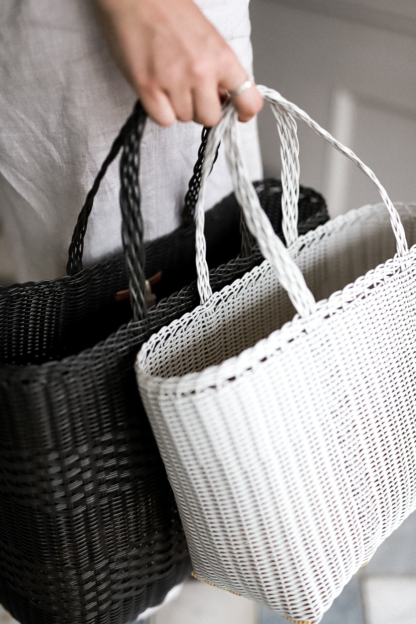 Small Handwoven Palorosa Basket | White