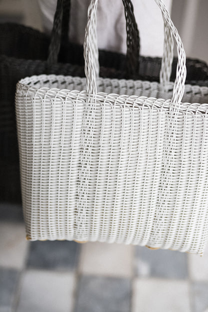 Small Handwoven Palorosa Basket | White