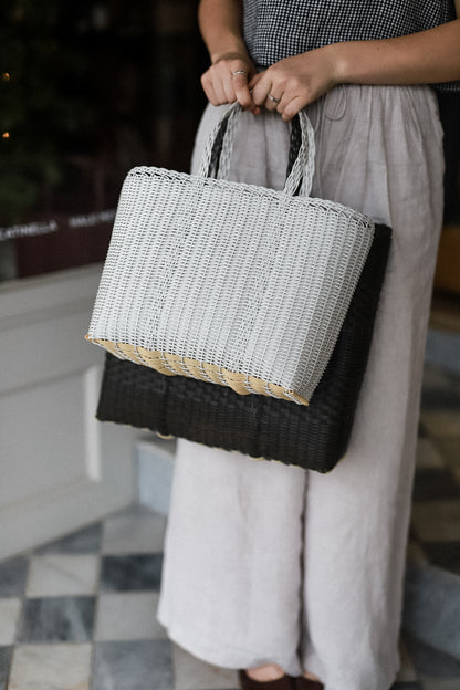 Small Handwoven Palorosa Basket | White