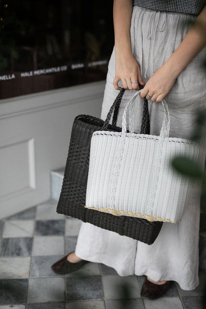 Small Handwoven Palorosa Basket | White