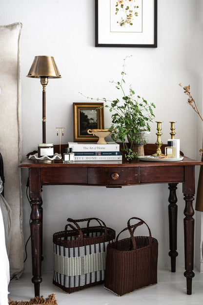 French Antique Oil Painting | Landscape in gold & green frame