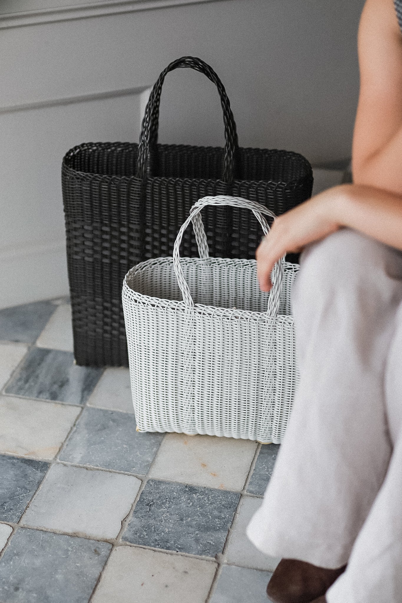 Small Handwoven Palorosa Basket | White