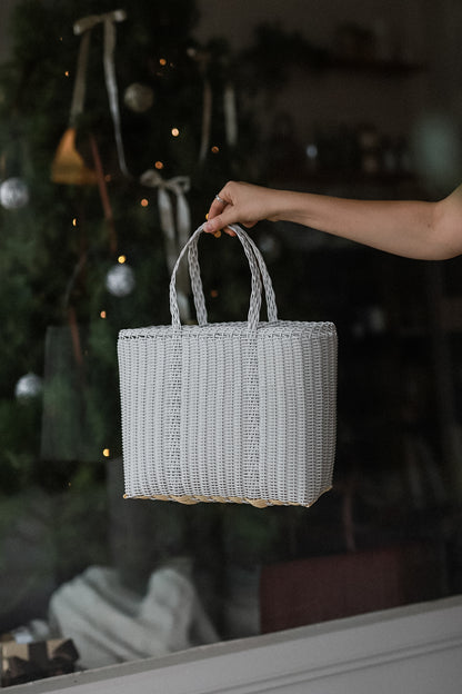 Small Handwoven Palorosa Basket | White