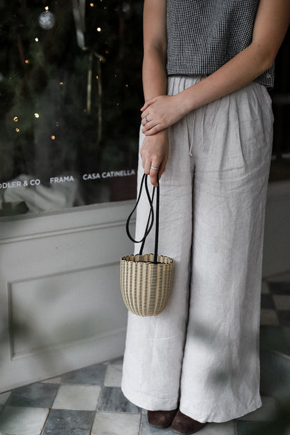 The Mini Bucket Bag | Black + Cream