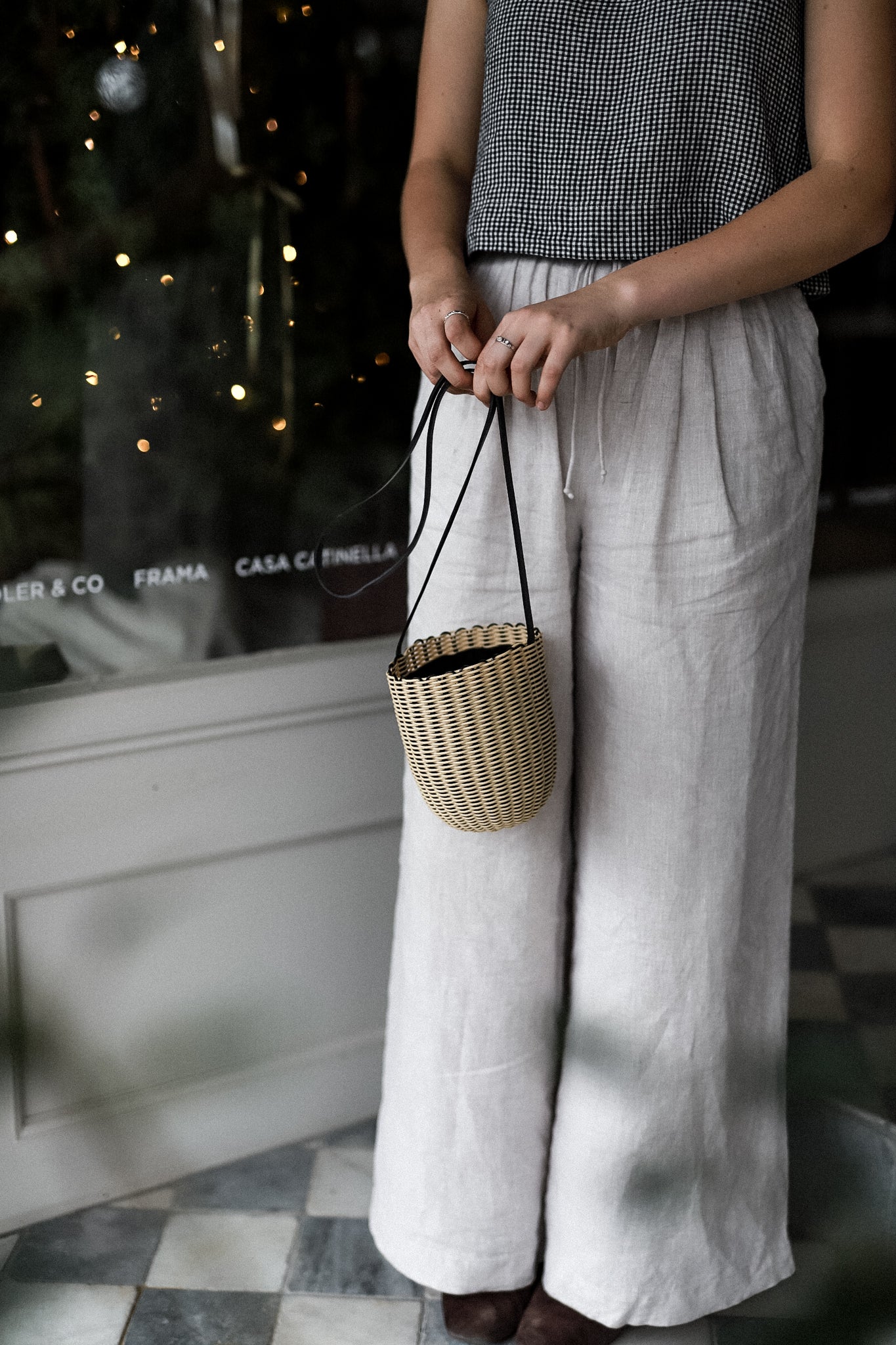 The Mini Bucket Bag | Black + Cream