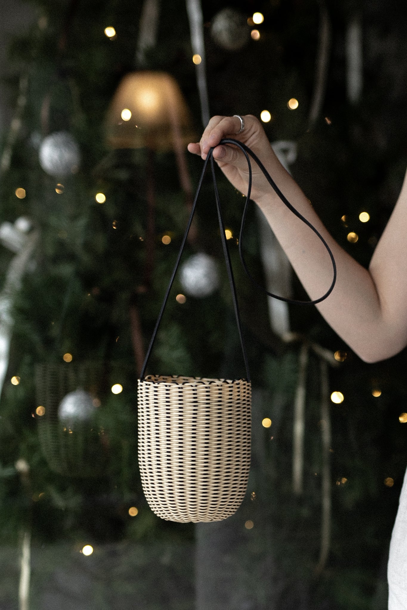 The Mini Bucket Bag | Black + Cream