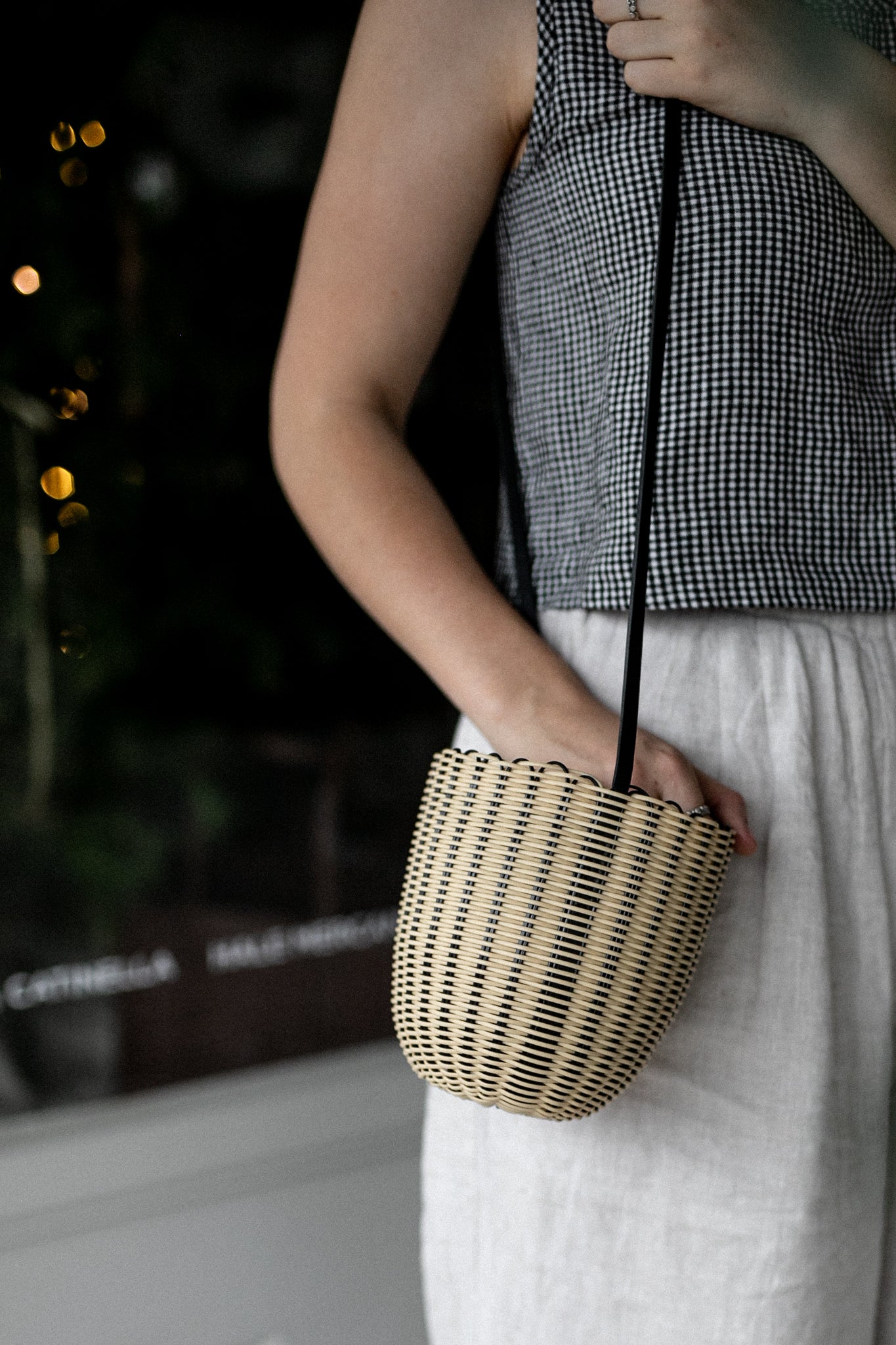 The Mini Bucket Bag | Black + Cream