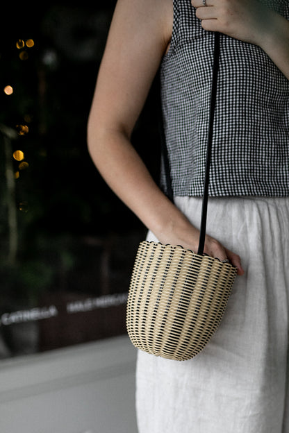 The Mini Bucket Bag | Black + Cream