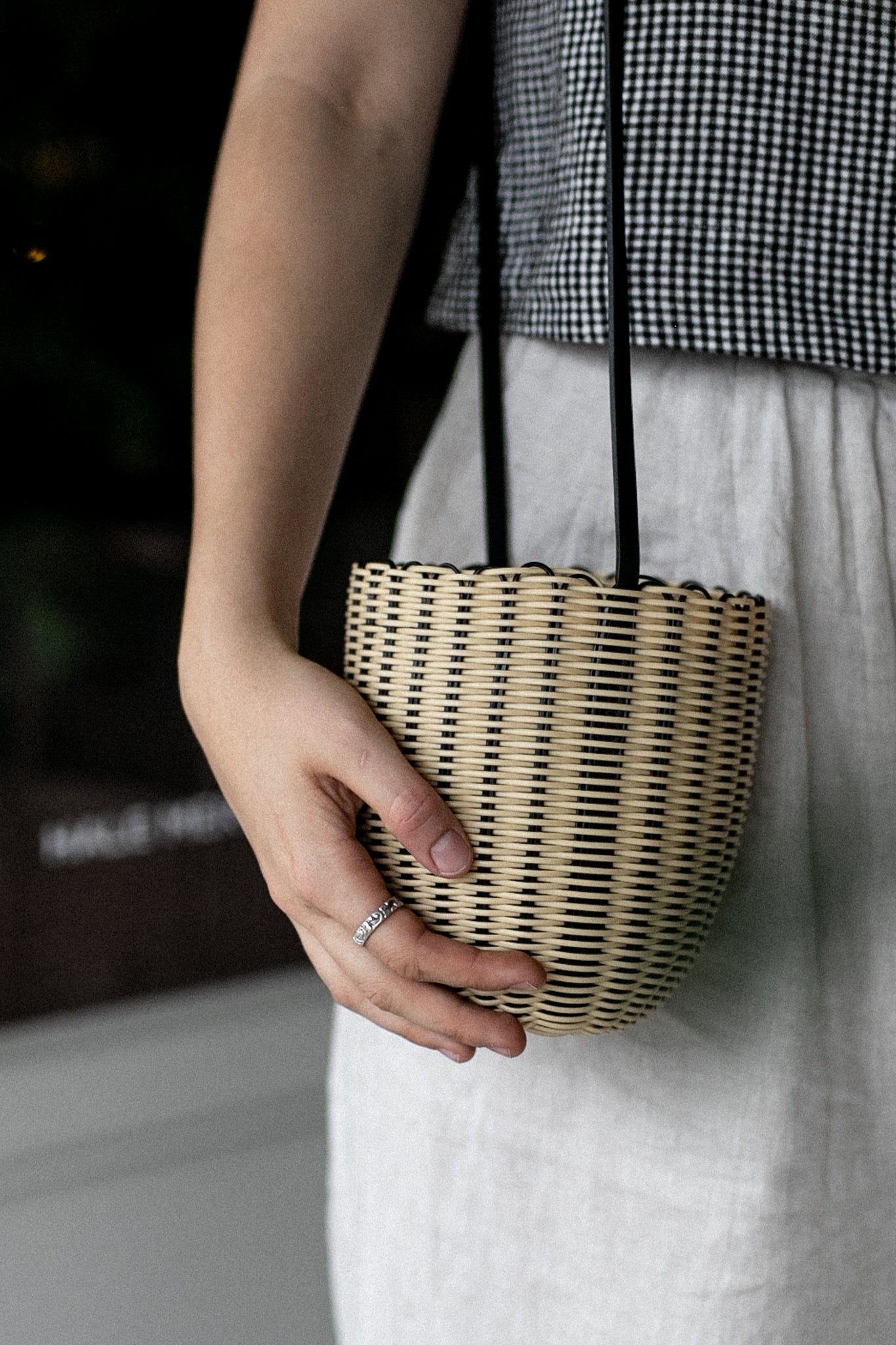 The Mini Bucket Bag | Black + Cream