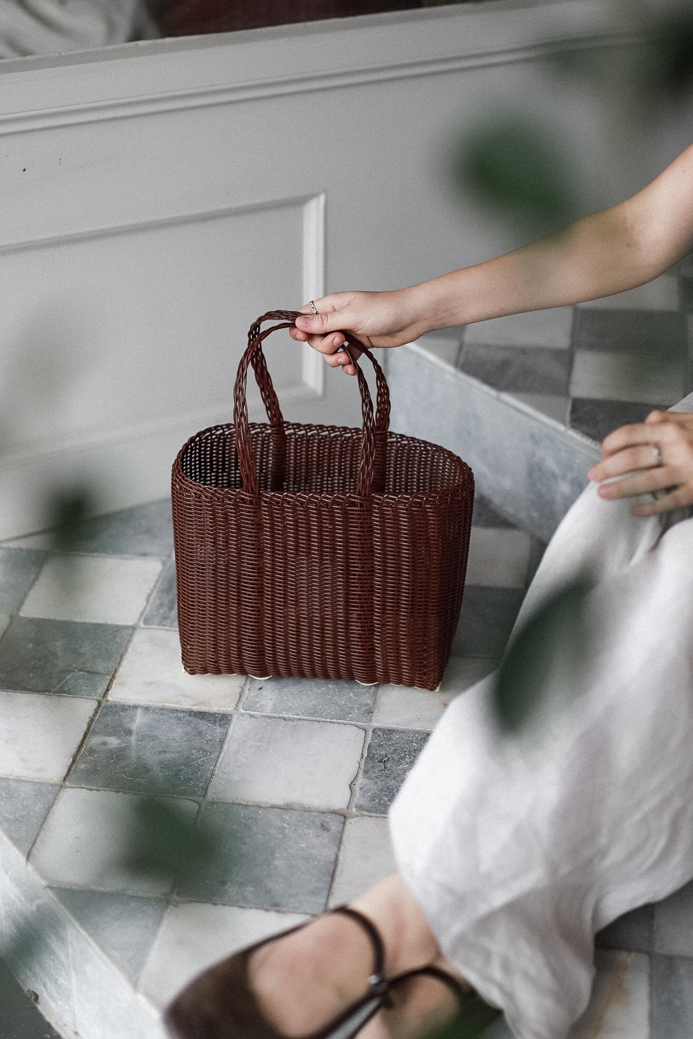 Small Handwoven Palorosa Basket | Chocolate