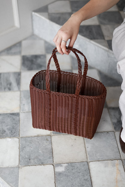 Small Handwoven Palorosa Basket | Chocolate