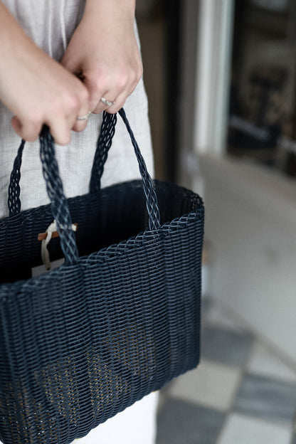 Small Handwoven Palorosa Basket | Midnight Blue