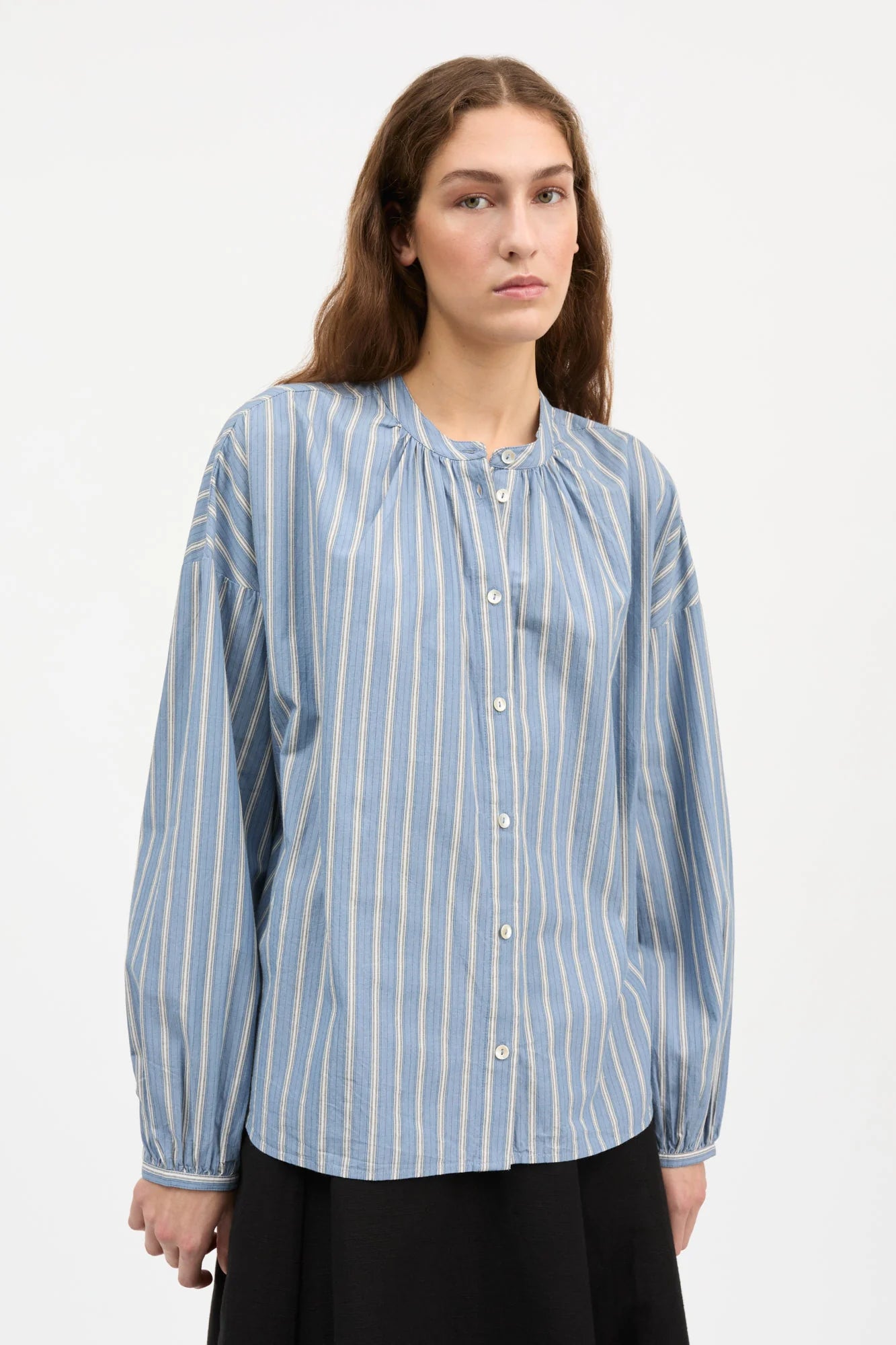 Skall Cilla Shirt in Blue/Black Stripe