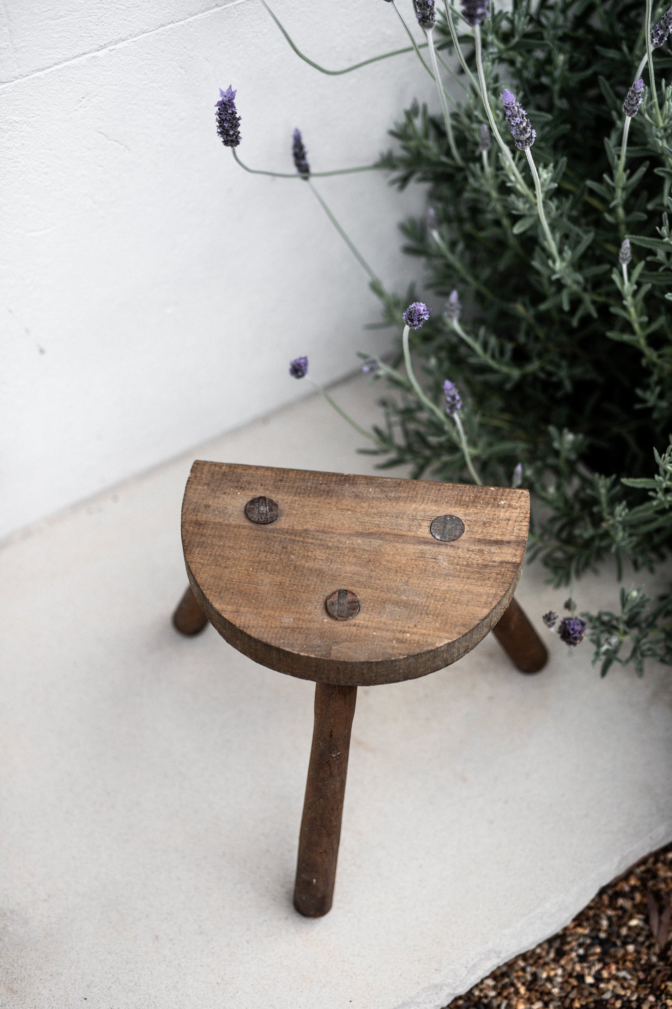 Antique French Rustic Milking Stool