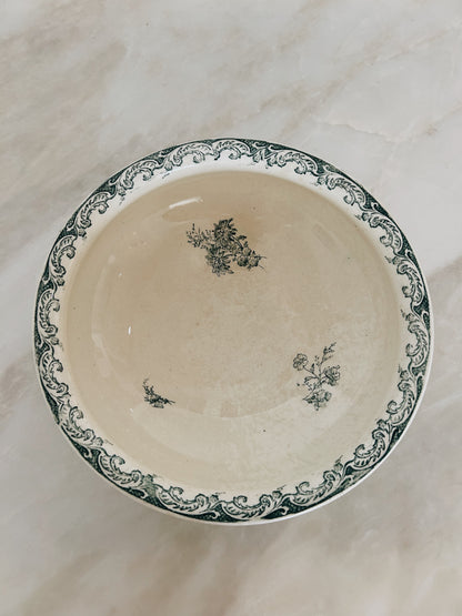 Antique French Ceramic Salad Bowl