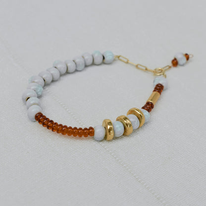 Aqua & Chestnut Bracelet