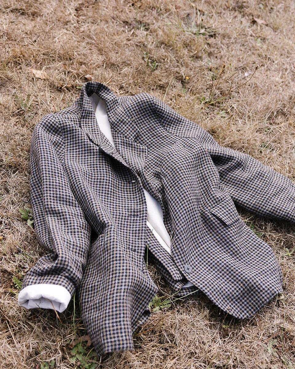 Heirloom 'Dominique' Blazer in Japanese Plaid Wool